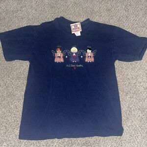 Vintage Top Stitch By Morning Sun T-Shirt Angels God Bless America USA Grandma